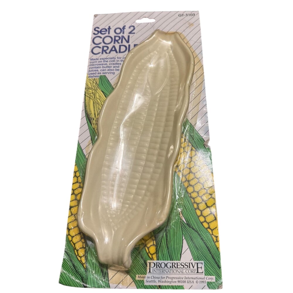 VTG 90s Progressive Set of 2 Corn Cradles NOS Microwave Corn on the Cob Trays